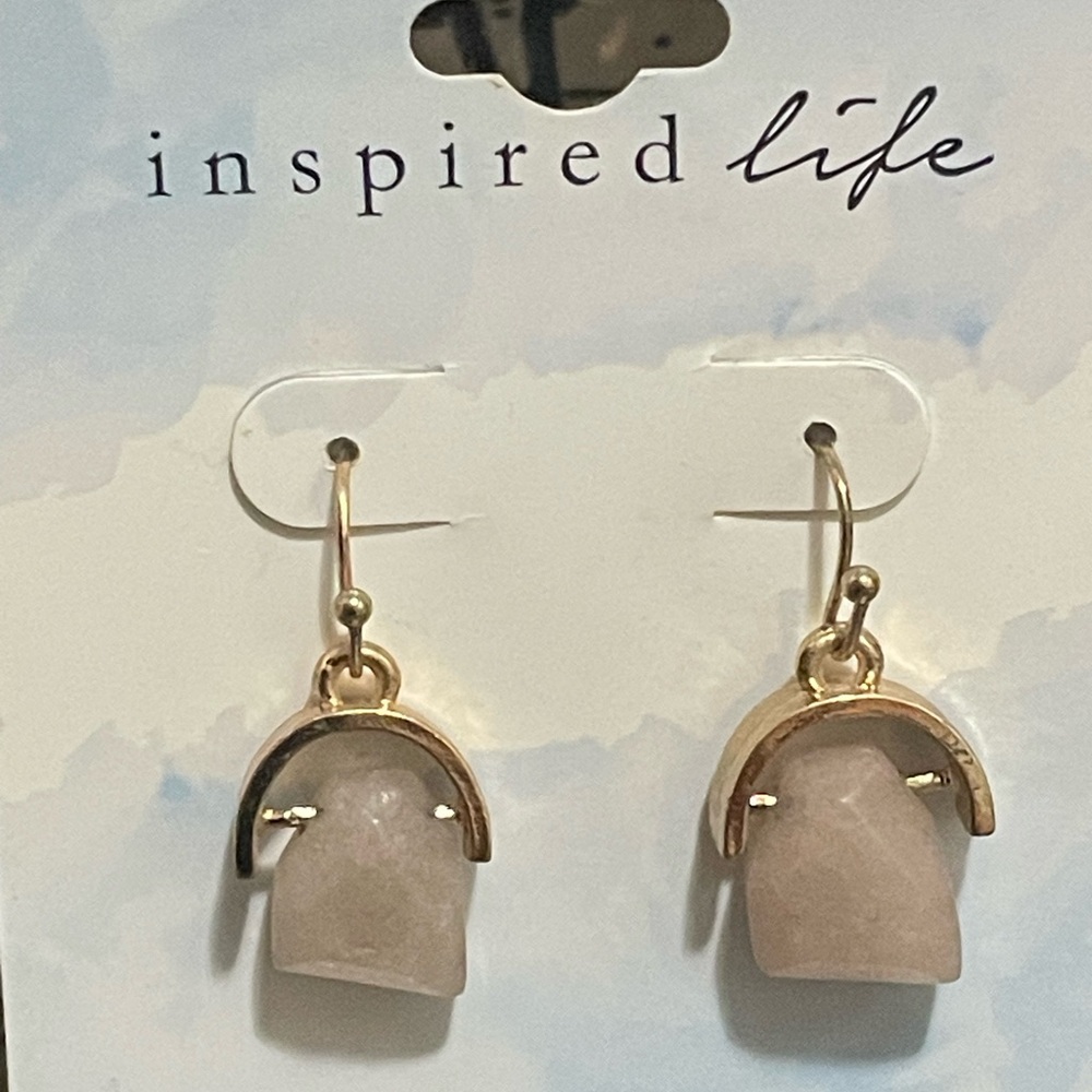 Inspired Life Gold and pink gemstone Earrings whimsical coquette fairy